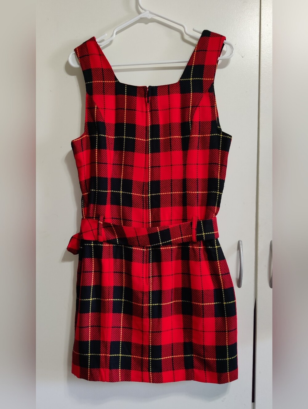 Red & Black Plaid Belted Dress - Picture 2 of 7